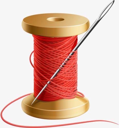 Sewing thread and needle spool representing LeAnn's Threads craftsmanship