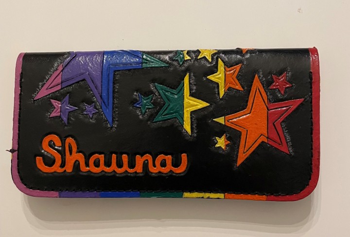 Custom designed leather wallet Cover